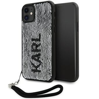 Karl Lagerfeld KLHCN61PSQRKS iPhone 11 / Xr 6.1" zilver/zilver hardcase Paillettenkoord