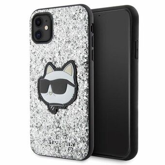 Karl Lagerfeld KLHCN61G2CPS iPhone 11 / Xr 6.1" zilver/zilver hardcase Glitter Choupette-patch