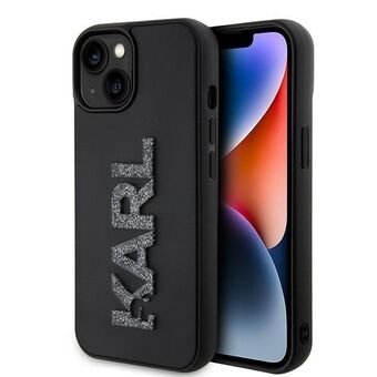 Karl Lagerfeld KLHCP15M3DMBKCK iPhone 15 Plus / 14 Plus 6.7" zwart hardcase 3D Rubber Glitter Logo