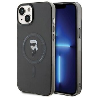 Karl Lagerfeld KLHMP15MHFCKNOK iPhone 15 Plus / 14 Plus 6.7" zwarte hardcase IML Ikonik MagSafe.