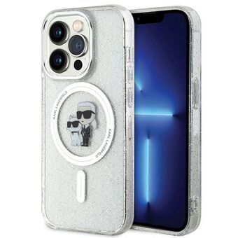 Karl Lagerfeld KLHMP15LHGKCNOT iPhone 15 Pro 6.1" transparante hardcase Karl&Choupette Glitter MagSafe