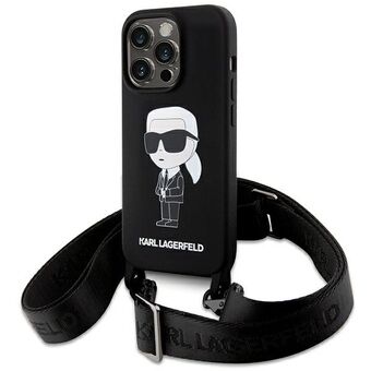 Karl Lagerfeld KLHCP15XSCBSKNK iPhone 15 Pro Max 6.7" hardcase zwart Crossbody Silicone Ikonik