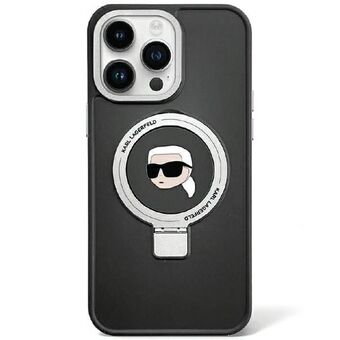 Karl Lagerfeld KLHMP15SHMRSKHK iPhone 15 6.1" zwarte hardcase Ring Stand Karl Head MagSafe