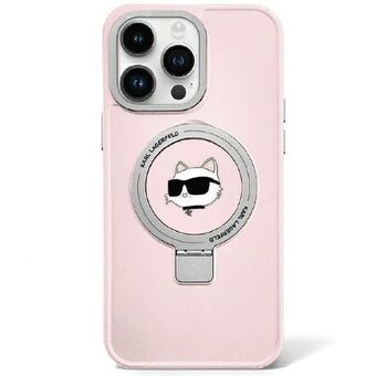 Karl Lagerfeld KLHMP15LHMRSCHP iPhone 15 Pro 6.1" roze/pink hardcase Ring Stand Choupette Head MagSafe