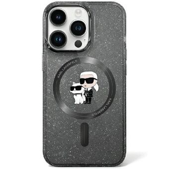Karl Lagerfeld KLHMN61HGKCNOK iPhone 11 / Xr 6.1" zwart/zwart hardcase Karl&Choupette Glitter MagSafe