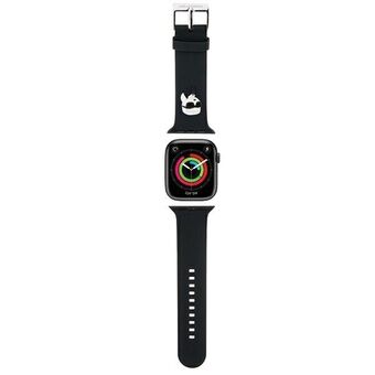 Karl Lagerfeld Pasek KLAWMSLKNK Apple Watch 38/40/41mm czarny/zwarte band 3D Rubber Karl Hoofd