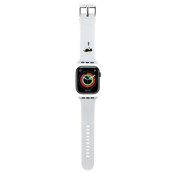 Karl Lagerfeld Pasek KLAWLSLKNH Apple Watch 42/44/45/49mm biały/biały pasek 3D Rubber Karl Head