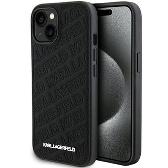 Karl Lagerfeld KLHCP15SPQKPMK iPhone 15 6,1" zwart hardcase met gewatteerd K patroon