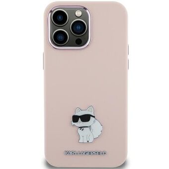 Karl Lagerfeld KLHCP15MSMHCNPP iPhone 15 Plus 6.7" roze/roze siliconen Choupette metalen pin.