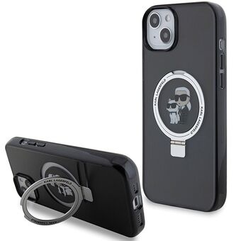 Karl Lagerfeld KLHMP14SHMRSKCK iPhone 14 / 15 / 13 6.1" zwart hardcase Ring Stand Karl & Choupettte MagSafe