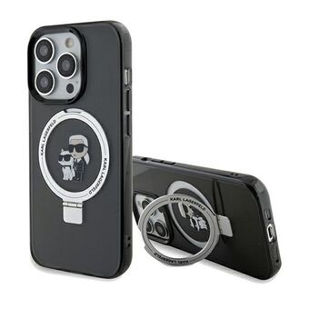 Karl Lagerfeld KLHMP14XHMRSKCK iPhone 14 Pro Max 6,7 inch zwart hardcase hoesje met ringstandaard Karl & Choupettte MagSafe.