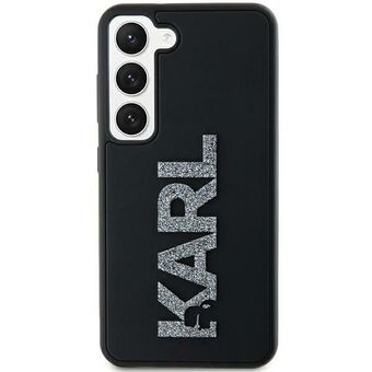 Karl Lagerfeld KLHCS23L3DMBKCK S23 Ultra S918 zwart hardcase 3D Rubber Glitter Logo.