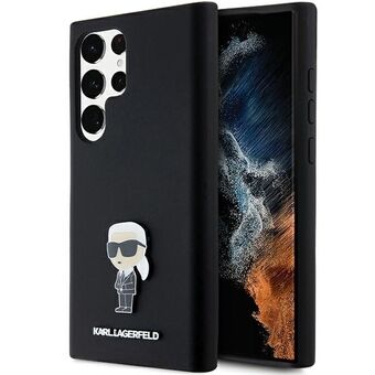 Karl Lagerfeld KLHCS24LSMHKNPK S24 Ultra S928 zwart/zwart Silicone Ikonik Metal Pin