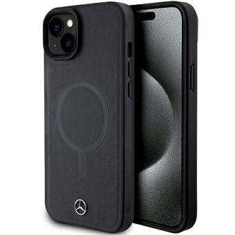 Mercedes MEHMP15S23RCMK iPhone 15 6.1" zwarte hardcase van glad leer met MagSafe