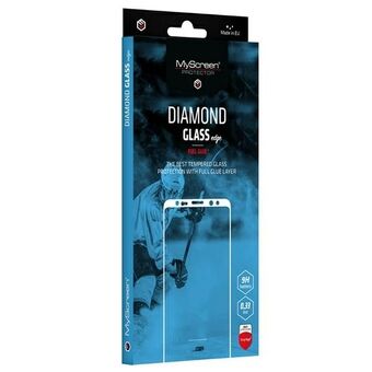 MS Diamond Glass Edge Oppo A16 / A16s / A16K Volledig zelfklevend Zwart