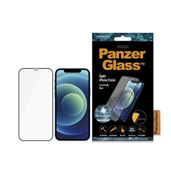 PanzerGlass E2E Super+ iPhone 12 Mini hoesje vriendelijk voor schermprotector Anti-bacterieel MicroFracture czarny/zwart.