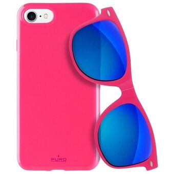 Puro Sunny Kit hoesje iPhone 7/8 + bril SE 2020 / SE 2022 roze / roze IPC747SUNNYKIT1PNK