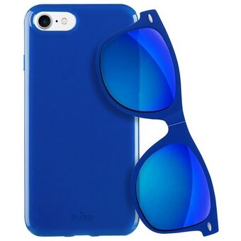 Puro Sunny Kit hoesje iPhone 7/8 + bril SE 2020 / SE 2022 blauw/blauw IPC747SUNNYKIT1BLUE