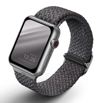 UNIQ Aspen Apple Watch 44/42 / 45mm Gevlochten grijs / granietgrijs