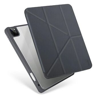 UNIQ-etui voor iPad Pro 12,9" (2021) met antimicrobiële werking, grijs/charcoal grijs.