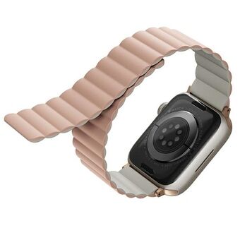 UNIQ Rem Revix Apple Watch-serie 4/5/6/7 / SE 44 / 45 mm. Omkeerbaar magnetisch roze-beige / roze-beige