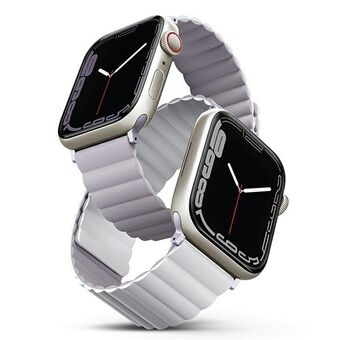 UNIQ band Revix Apple Watch Series 4/5/6/7/8 / SE / SE2 38/40 / 41mm. Omkeerbaar Magnetisch paars-wit / paars-wit