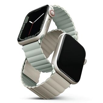 UNIQ band Revix Apple Watch Series 4/5/6/7/8 / SE / SE2 38/40 / 41mm. Omkeerbaar Magnetisch groen-beige / salie-beige