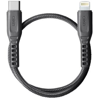 UNIQ Flexkabel USB-C-Lightning 18W nylon 30cm grijs/cokesgrijs