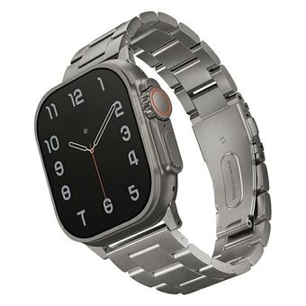 UNIQ riem Kopen voor Apple Watch 42/44/45/49mm Serie 1/2/3/4/5/6/7/8/9/SE/SE2/Ultra/Ultra 2 van roestvrij staal zilverkleurig/titaniumzilver