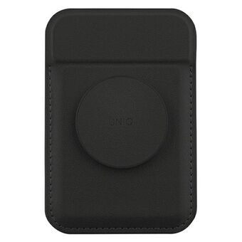 UNIQ Flixa magnetische kaarthouder met standaard zwart/jet black MagSafe