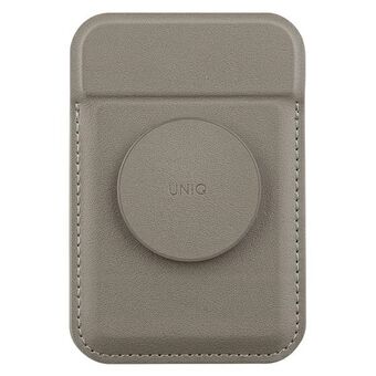 UNIQ Flixa magnetische kaarthouder met standaard grijs/flint grijs MagSafe