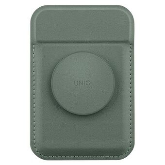 UNIQ Flixa magnetische kaarthouder portemonnee met standaard groen/lichen green MagSafe