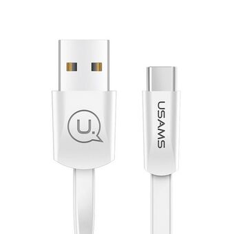 USAMS U2 USB-C platte kabel 1,2m wit/wit SJ200TC02 (US-SJ200)