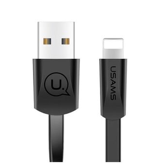 USAMS U2 Platte Lightning-kabel 1,2m zwart / zwart SJ199IP01 iPhone 5/6/7/8 / X (US-SJ199)