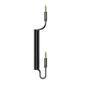 USAMS Adapter Lente audio-aansluiting 3,5 mm - 3,5 mm 1,2 m zwart SJ256YP01 (US-SJ256)