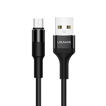 USAMS U5 2A micro-USB kabel gevlochten zwart/zwart 1,2 m SJ224USB01 (US-SJ224)