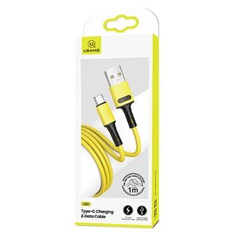 USAMS kabel U52 USB-C 2A snelladen 1m geel/geel SJ436USB03 (US-SJ436)