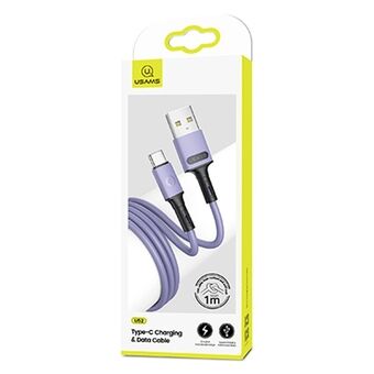 USAMS kabel U52 USB-C 2A snelladen 1m paars/paars SJ436USB04 (US-SJ436)