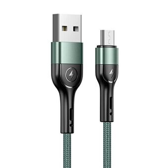 USAMS U55 gevlochten kabel 2A micro USB groen/groen 1m SJ450USB02 (US-SJ450)