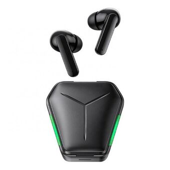 USAMS Bluetooth 5.0 TWS-koptelefoon JY-serie gaming-koptelefoon Draadloos zwart / zwart BHUJY01