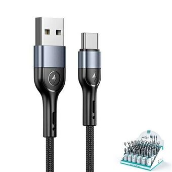 USAMS U55 2A USB-C gevlochten kabel 1 st. voor set U55 zwart / zwart 1m SJ449ZJ01 (US-SJ449)