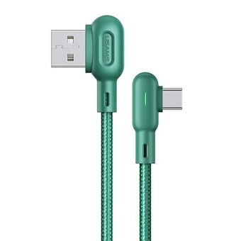 USAMS U57 USB-C haakse kabel 1,2m 2A groen/groen SJ457USB02 (US-SJ457)