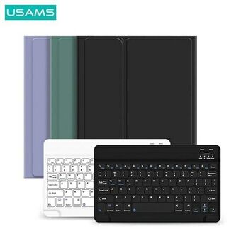 USAMS Etui Winro met toetsenbord voor iPad 9.7" - paarse hoes met wit toetsenbord IPO97YRXX03 (US-BH642)