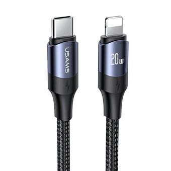 USAMS Kabel U71 USB-C naar Lightning 1,2m 20W PD Fast Charge zwart SJ521USB01 (US-SJ521)