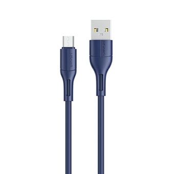 USAMS kabel U68 microUSB 2A snelladen 1m blauw/blauw SJ502USB03 (US-SJ502)