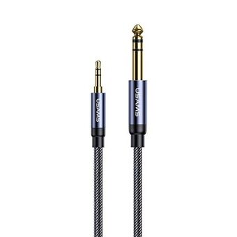 USAMS Audio jack-adapter 3,5 mm - 6,35 mm 1,2 m zwart / zwart SJ539YP01 (US-SJ539)