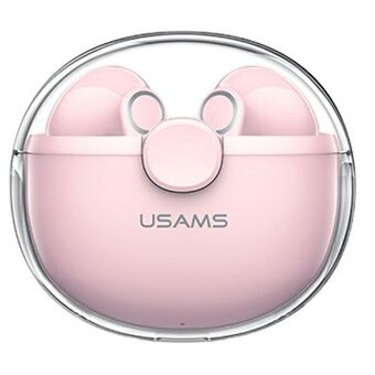 USAMS Bluetooth 5.1 koptelefoon TWS BU serie draadloos roze/roze BHUBU04