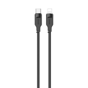 USAMS USB-C naar Lightning PD snel opladen Lithe-serie kabel 1,2 m 20 W zwart/zwart SJ566USB01 (US-SJ566)