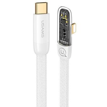 USAMS haakse kabel USB-C naar Lightning PD 20W Snel opladen Iceflake Series 1,2m wit/wit SJ583USB02 (US-SJ583)