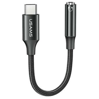 USAMS AU16 Adapter USB-C - jack 3.5m DAC zwart SJ599YPTC01 (US-SJ599)